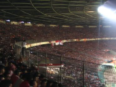 Massive visitors at Gelora Bung Karno Stadium Senayan