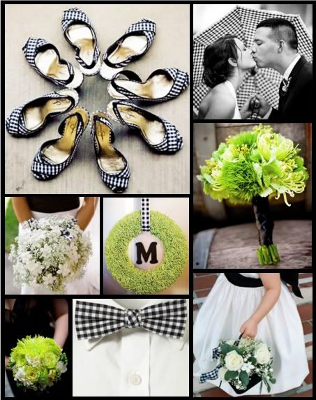 I paired black and white gingham with lime for a modern twist 