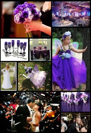 The colors for this wedding will be shades of purple and silver with some 