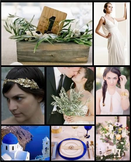 the idea of incorporating olive leaves into a Greek inspired wedding