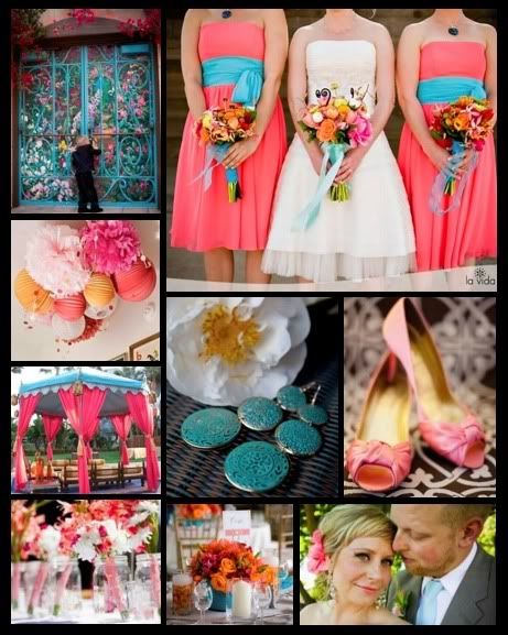 tiffany blue and coral wedding