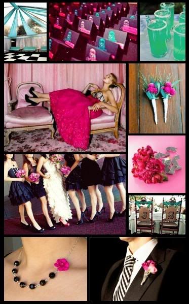 I definitely adore this color scheme Bright pink turquoise and black 