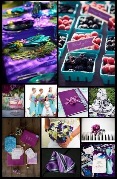 tiffany blue and purple wedding images