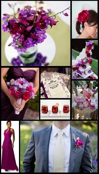 pictures of a purple and pewter wedding