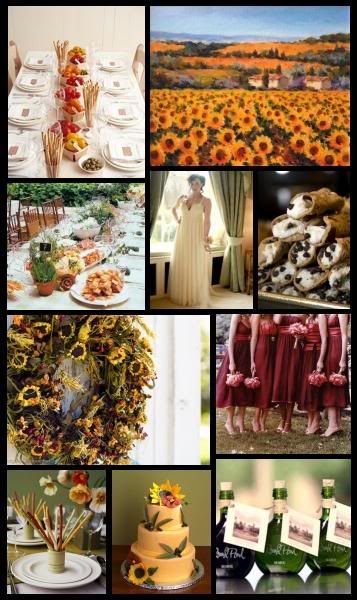 The color scheme for this board is sunflower yellow and shades of red with a