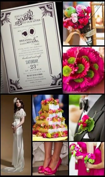 a fuchsia and apple green color combo I love this 1930s style wedding