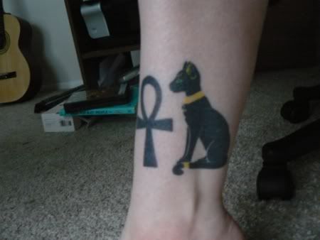 Egyptian goddess bast in cat-form with ankh: Leeloo's 4 elements: