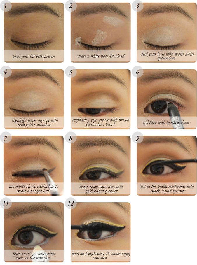 gold eyeliner how to