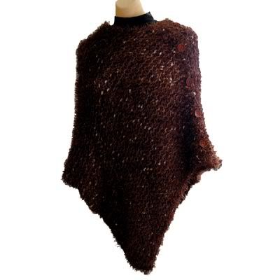  Size Fashion Catalogs on Boutique Brown Tweed Mohair Crop Sweater Poncho Cape   Ebay