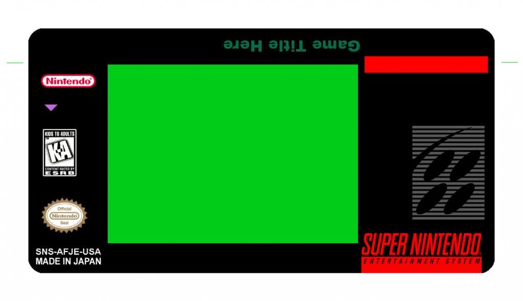 Snes Game Box Template