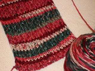 Knitted scarf, yarn is &quot;I Love This Yarn&quot; from Hobby Lobby