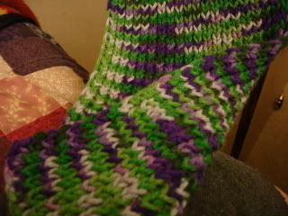 knitted scarf in progress
