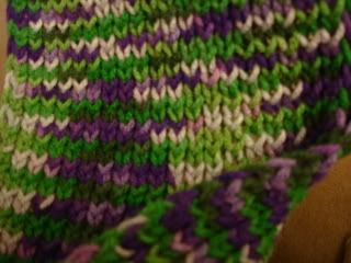 knitted scarf in progress