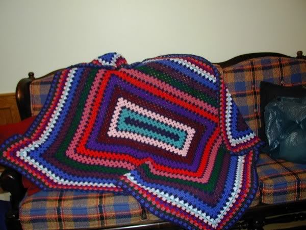 Giant rectangle granny I made for my uncle Frank. I think this is also the very first scrap afghan I ever made.
