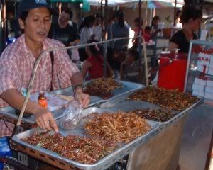 People sell insects in Bangkok. To Eat. Seriously.