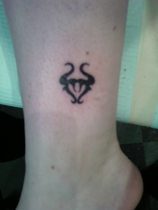 Taurus symbol on the inside of my right ankle. I'll get more prominent ones 