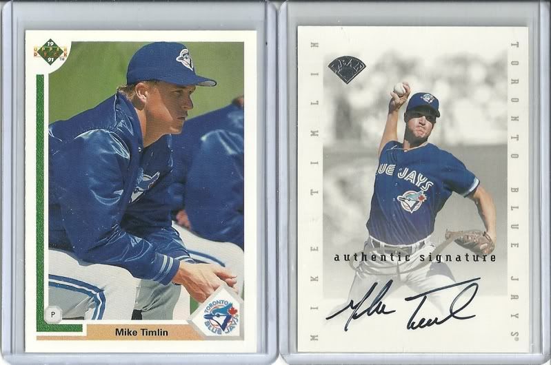 Dave Stieb and Randy Myers Authentic Autograph on a Jays 