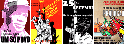 composición con secciones de pósters de mozambique, de www.liberationafrica.se/audiovisual/posters/mozambique/
