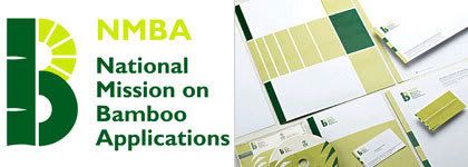 composición con sección de fotografías de sistema de identidad para NMBA -National Mission on Bamboo Applications-, por Itu Chaudhuri Design, de www.icdindia.com