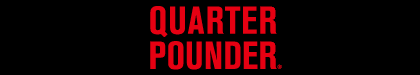 composición con puesta tipográfica de la marca Quarter Pounder, de www.mcdonalds.co.jp/quarter-pounder/main.html