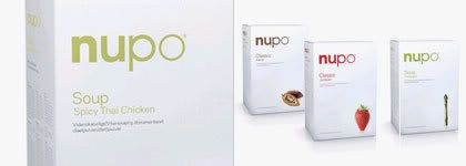 composición con sección de fotografías de producto de la línea Nupo, diseñada por Muggie Ramadani para Bitsch+Lundquist, de www.behance.net/Gallery/Brand-_-Packaging-Development-Nupo/138211