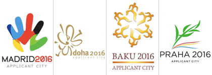composición con marcas de las ciudades candidatas a ser sede de los Juegos Olímpicos para 2016, de www.admirabledesign.com/Logos-olympiques-2016-c-est