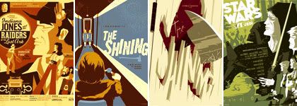 composition with section of posters by Tom Whalen, from  strongstuff.deviantart.com/gallery/#posters