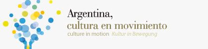composición con elementos de marca de Argentina, cultura en movimiento, por Guerrini Design Island, de www.frankfurt2010.gov.ar/inicio/
