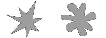 composición con sección de ilustración de nota, de www.neatorama.com/2010/01/02/which-of-these-figures-is-bouba-and-which-is-kiki/
