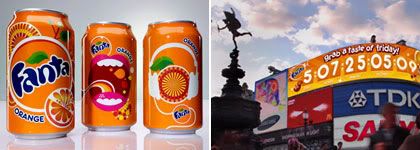 composition with section of photos of Fanta´s campaign 2009, from presscentre.coca-cola.co.uk/viewnews/fanta_counts_down_to_friday_all_arround_the_world and www.visitoffice.com/main.html