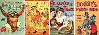 composition with section of covers of children's book, from www.flickr.com/photos/bibliodyssey/sets/72157622166790278/