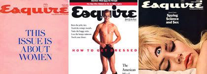 composición con tapas de las ediciones de julio del 73, marzo del 90 y mayo del 66, todas de la revista Esquire, de www.esquire.com