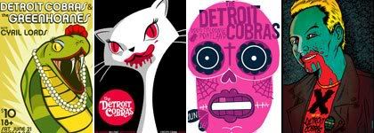 composición con sección de afiches de Detroit Cobras, de www.gigposters.com/ 