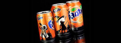 section of photo of Fanta packaging design by Stag & Hare, from www.thedieline.com/blog/2011/10/28/halloween-fanta.html