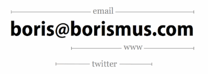 section of Boris Smus´s business card from smus.com/minimal-business-card-design