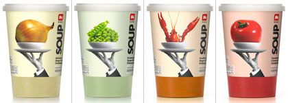 composition with section of packaging design for Delhaize Soup, by Lavernia & Cienfuegos, from lavernia-cienfuegos.com/