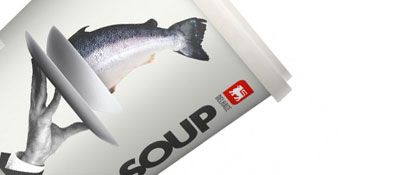 composition with section of packaging design for Delhaize Soup, by Lavernia & Cienfuegos, from lavernia-cienfuegos.com/