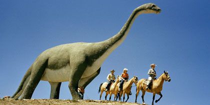 section of photo of South Dakota dinosaur park, 1956, Photograph by Bates Littlehales from National Geographic blog, Found, from natgeofound.tumblr.com/