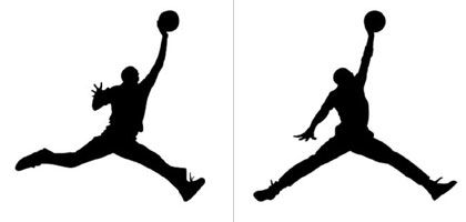 composition with section of Jumpman logo and silhouette of Jacobus Rentmeester´s photo, from espn.go.com/nba/story/_/id/12218091/photographer-sues-nike-michael-jordan-photo-copyright