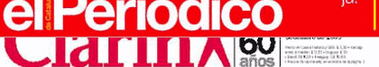 cabezales de ambos diarios: Clarín y El Periódico superpuestos