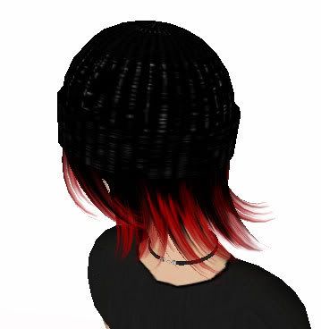 Emo black red hair