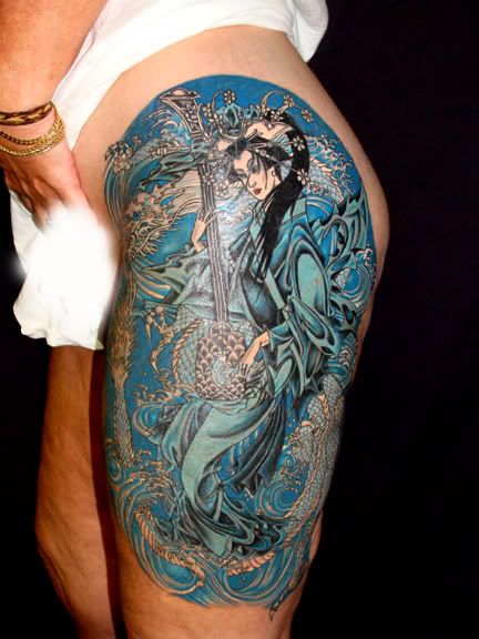 Top Japanese Thigh Geisha Tattoos For Women Tattoo Picture 5