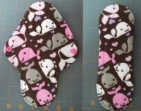 Pink Whales flannel-topped Cloth Menstrual Pad