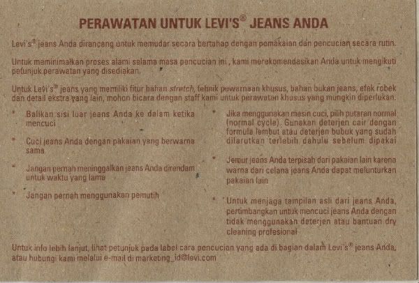 Levis Indonesia Care Guide