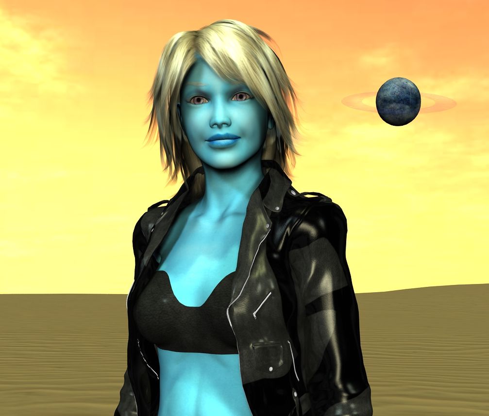 Rule Alien Blue Skin Female Front View Halo Series Hot Sex Picture