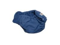 Blue Wool Terry Wrap Style Diaper Cover - Large