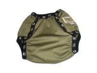 Olive PUL Diaper Cover with Skull and Crossbones Print FOE - Small