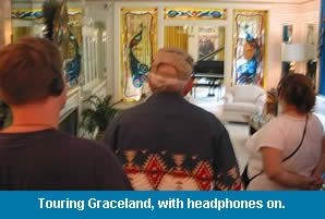wearing headphones at graceland