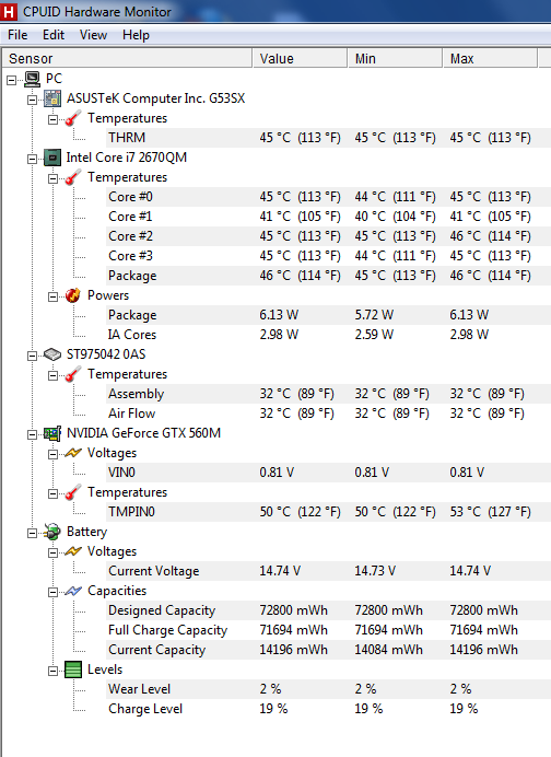 CPUID HWMonitor Report -------------------------------------------------------------------------