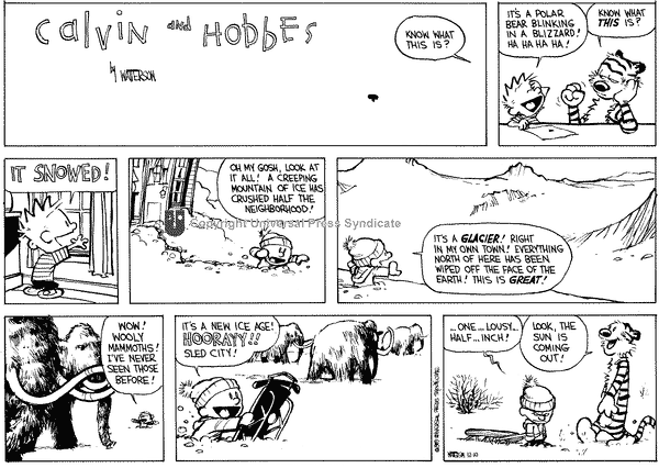 Image result for calvin and hobbes one lousy half inch